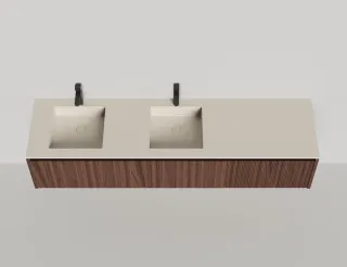 Подвесная тумба Salini Domino 27D220DIN 200см шпон гладкий фасад для двух встраиваемых раковин